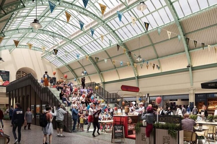 CGI of Grainger Market restoration [image: FaulknerBrown Architects and Pillar Visuals]