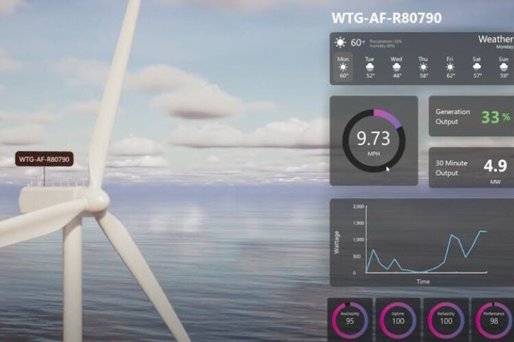 An example of a Bentley demo app for offshore wind farms using a Cesium integration with iTwin Platform