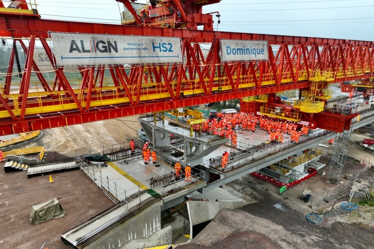 The final deck segment of HS2's Colne Valley viaduct was installed last week