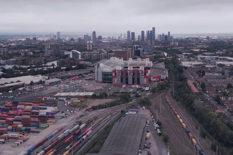 Old Trafford football stadium and the land around it 