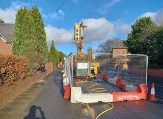 A drill hole being worked as part of the scheme