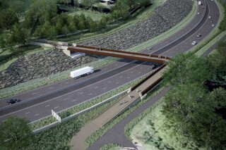 A 37-metre overbridge will provide Gloucestershire Way pedestrian access over the widened A417