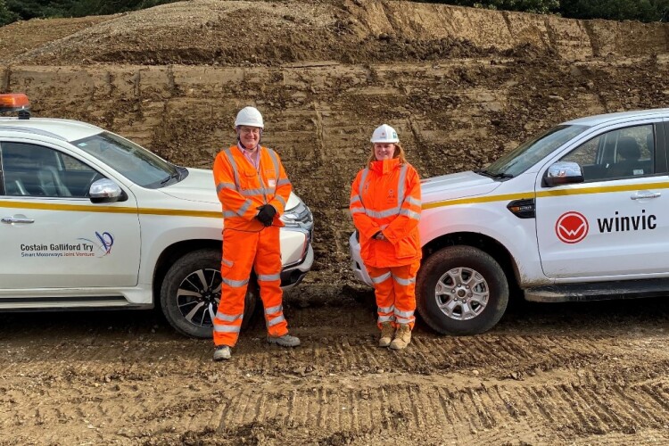 Costain Galliford Try senior site agent Mark Saunders (left) and Winvic site agent Sophie Shacklock