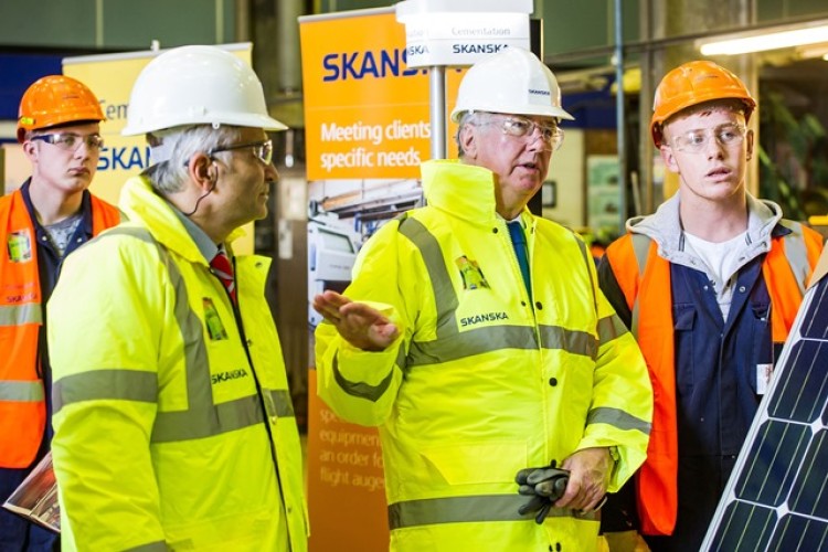 Skanska CEO Mike Putnam (left) and Michael Fallon MP