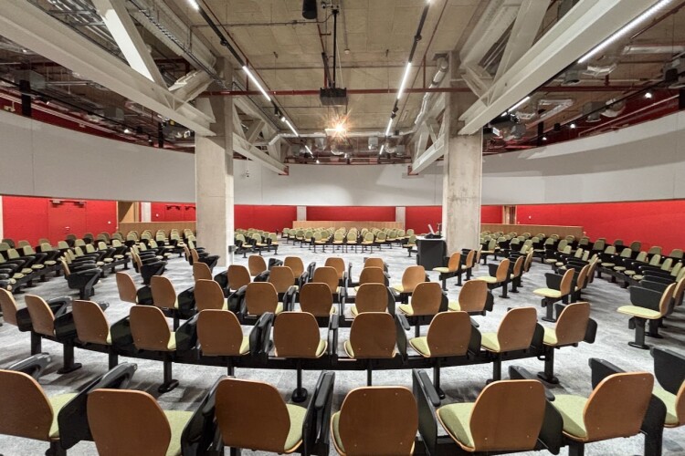The round lecture theatre at the new building