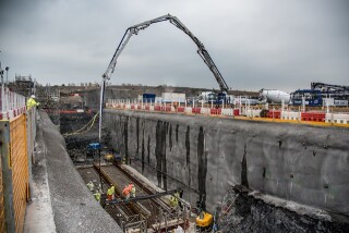 The first concrete pour