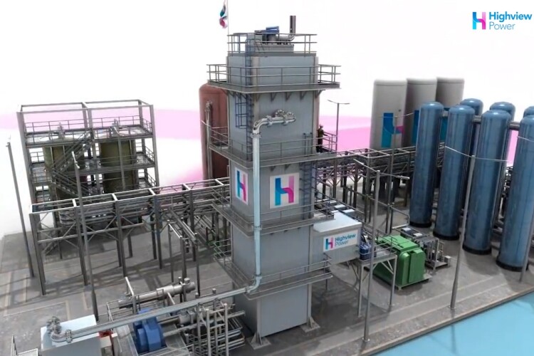 Illustration of Highview Power's liquid air storage plant