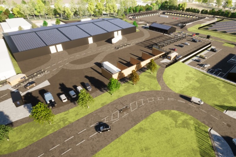 Rendering of Walsall's planned new waste recycling centre and transfer station. 