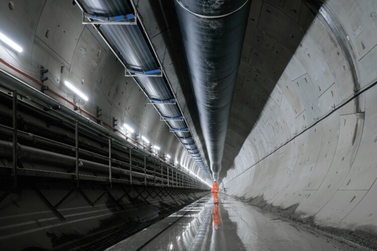 Section of completed Northolt tunnel, bored by TBM Sushila