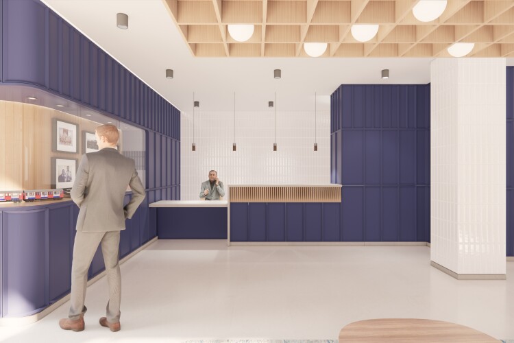 CGI of the the reception area of British Transport Police's new headquarters 