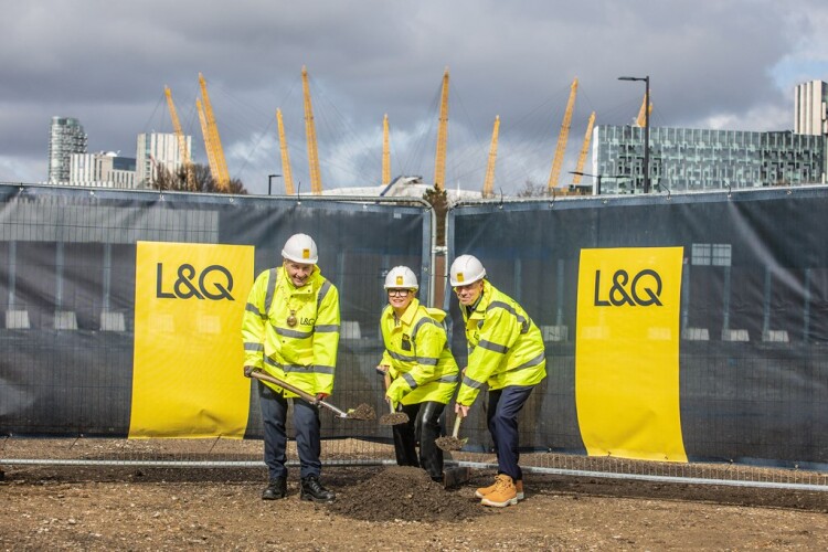 Important people posed for a photograph to mark the start of work on site