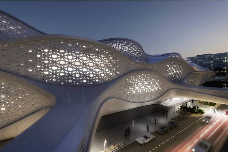 The metro includes the Zaha Hadid designed Financial District Metro Station
