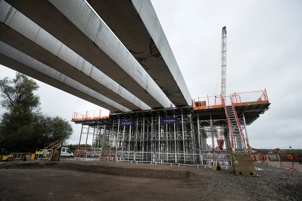 Beams installed for HS2 viaduct