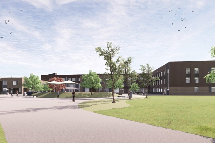 CGI of the planned Kingsbrook Secondary School in Aylesbury