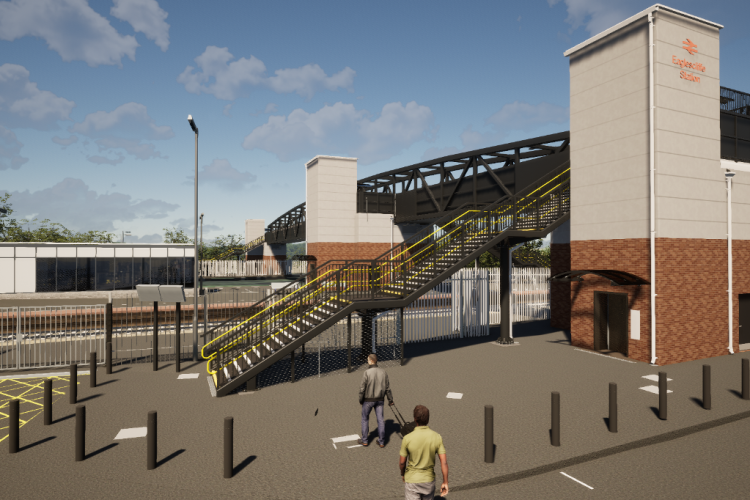 Proposed street-level view of Eaglescliffe station [Image: Network Rail]