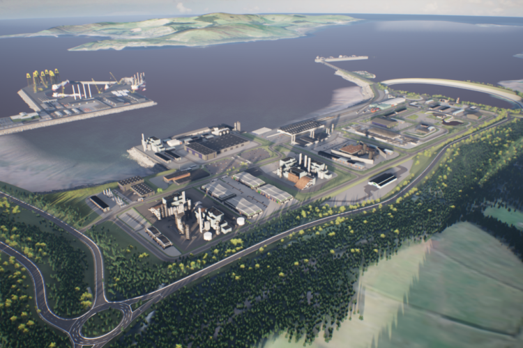 CGI of Hunterston marine yard 