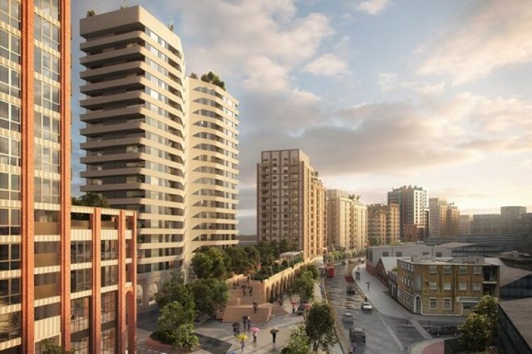 Artist's impression of the planned Bollo Lane tower blocks in Acton
