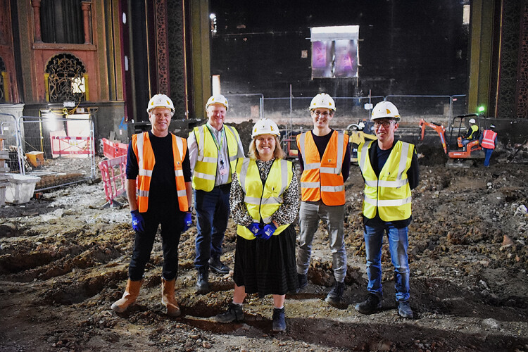 Representatives from Soho Theatre and the London Borough of Waltham Forest pay a site visit to see how Willmott Dixon is getting along